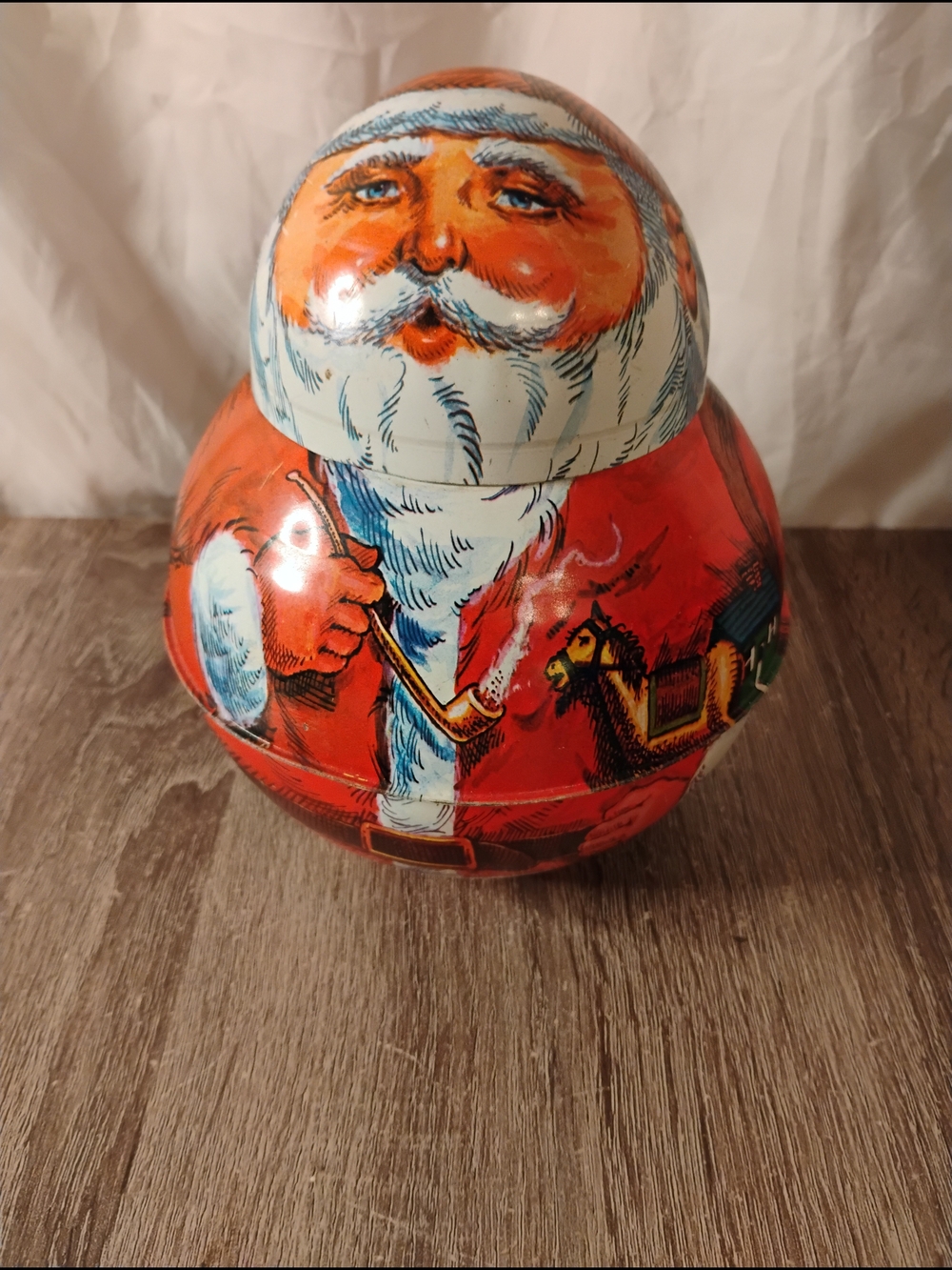 Vintage Santa Claus Metal Tin